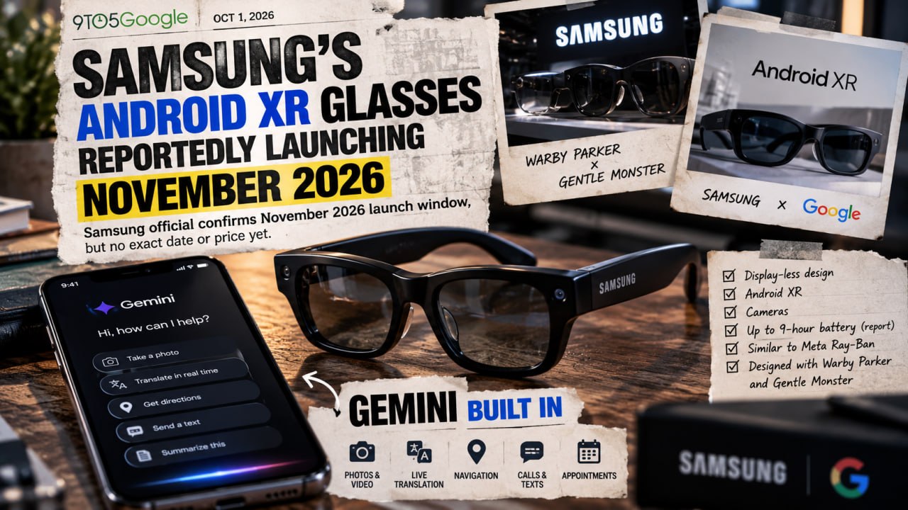 Samsung’s Android XR Smart Glasses Are Reportedly Launching in November